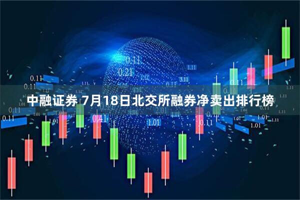 中融证券 7月18日北交所融券净卖出排行榜