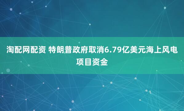 淘配网配资 特朗普政府取消6.79亿美元海上风电项目资金