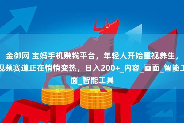 金御网 宝妈手机赚钱平台，年轻人开始重视养生，短视频赛道正在悄悄变热，日入200+_内容_画面_智能工具